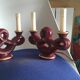 Pair of ceramic candelabra from Vallauris, circa 1950