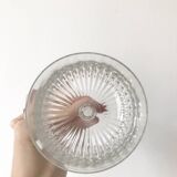 Set of 5 1920s style ribbed glass champagne glasses