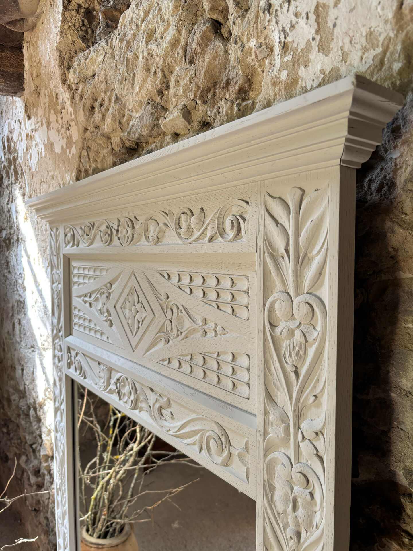 Large antique mirror in Henri II style