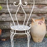 Chaise de jardin en fer forgé