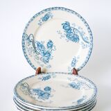 Set of 6 dessert plates in Terre de Fer, Royat model, 19th century