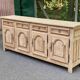 Stripped oak enfilade from 1950, 232cm.