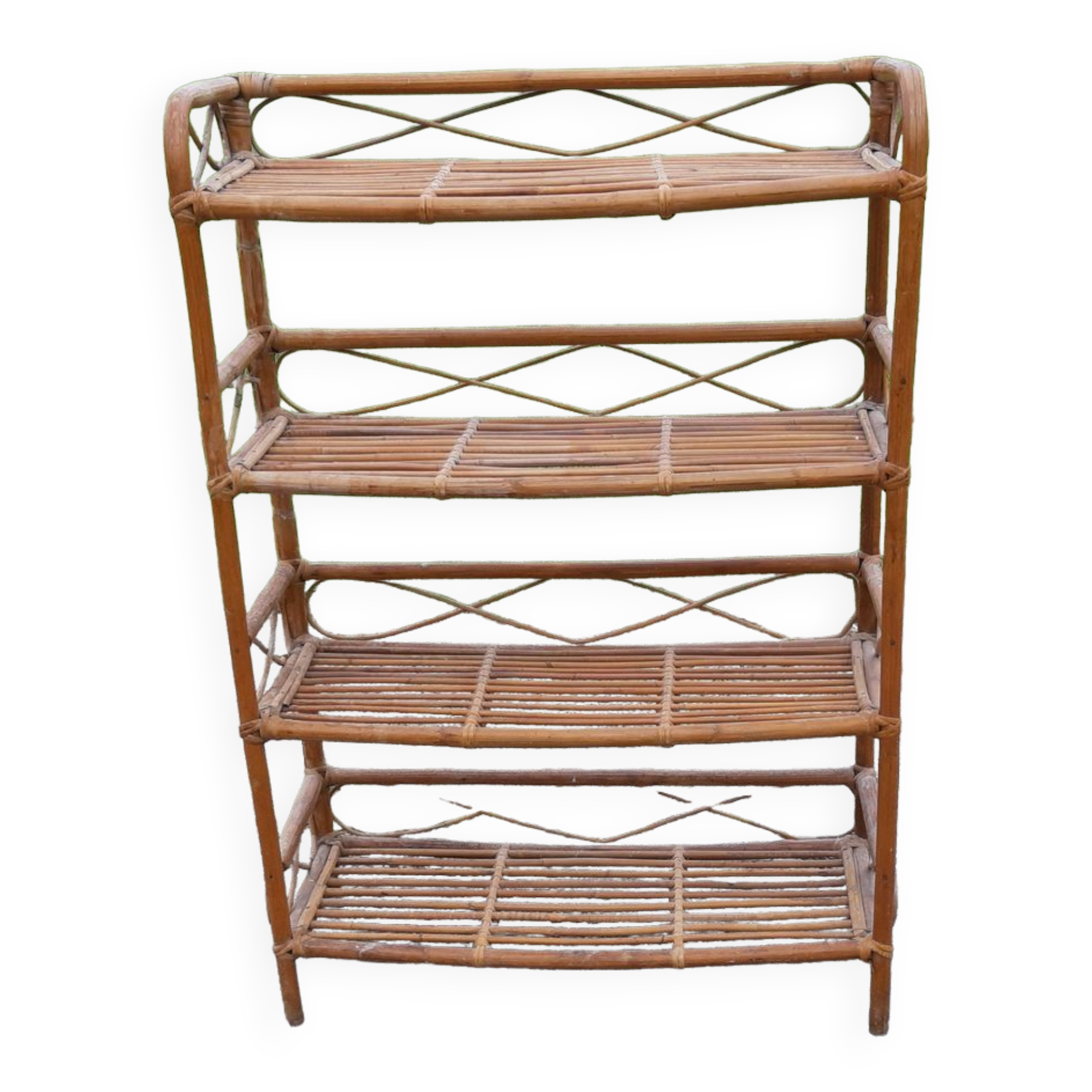 Vintage rattan shelf