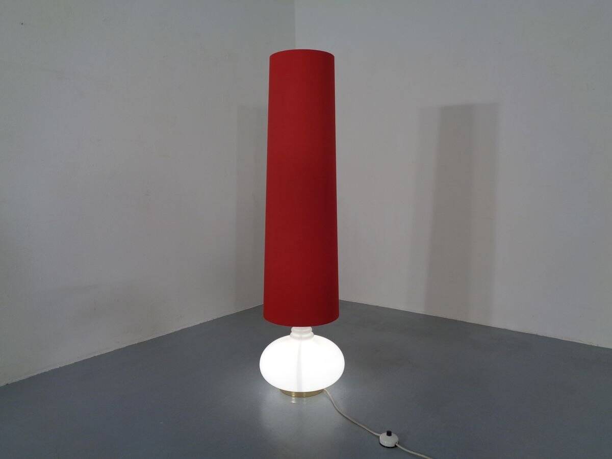 Floor lamp with illuminated glass stand from Doria Leuchten, 1960s.