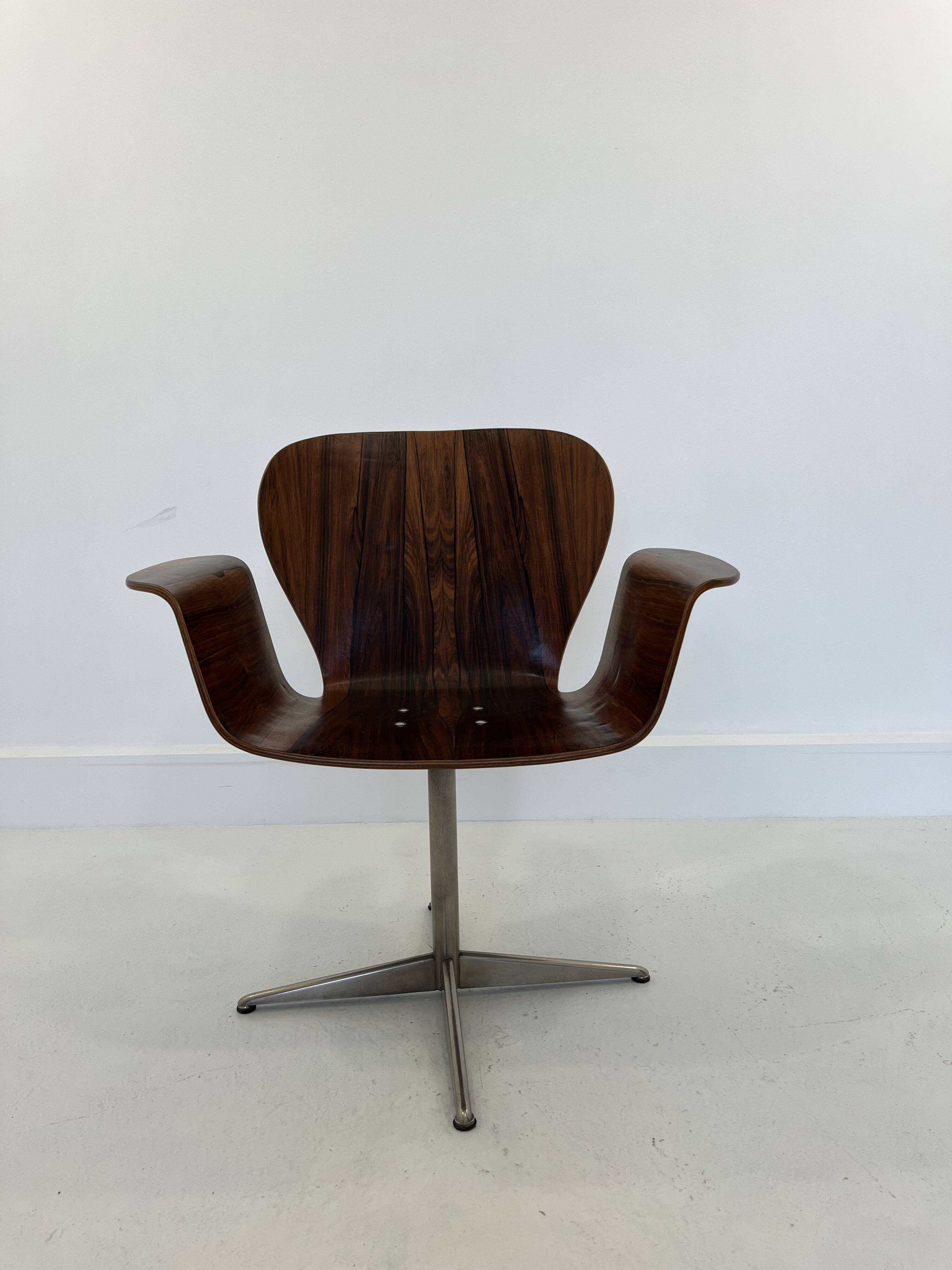 Mid-Century Plywood Focus Chair by A. Belokopytoff for Westnofa