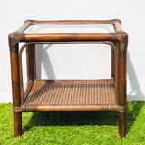 Bamboo coffee table. Vintage 70s.