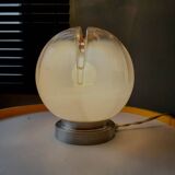 Vintage Murano table lamp with Mazzega lamp in glaze and silvered glass.