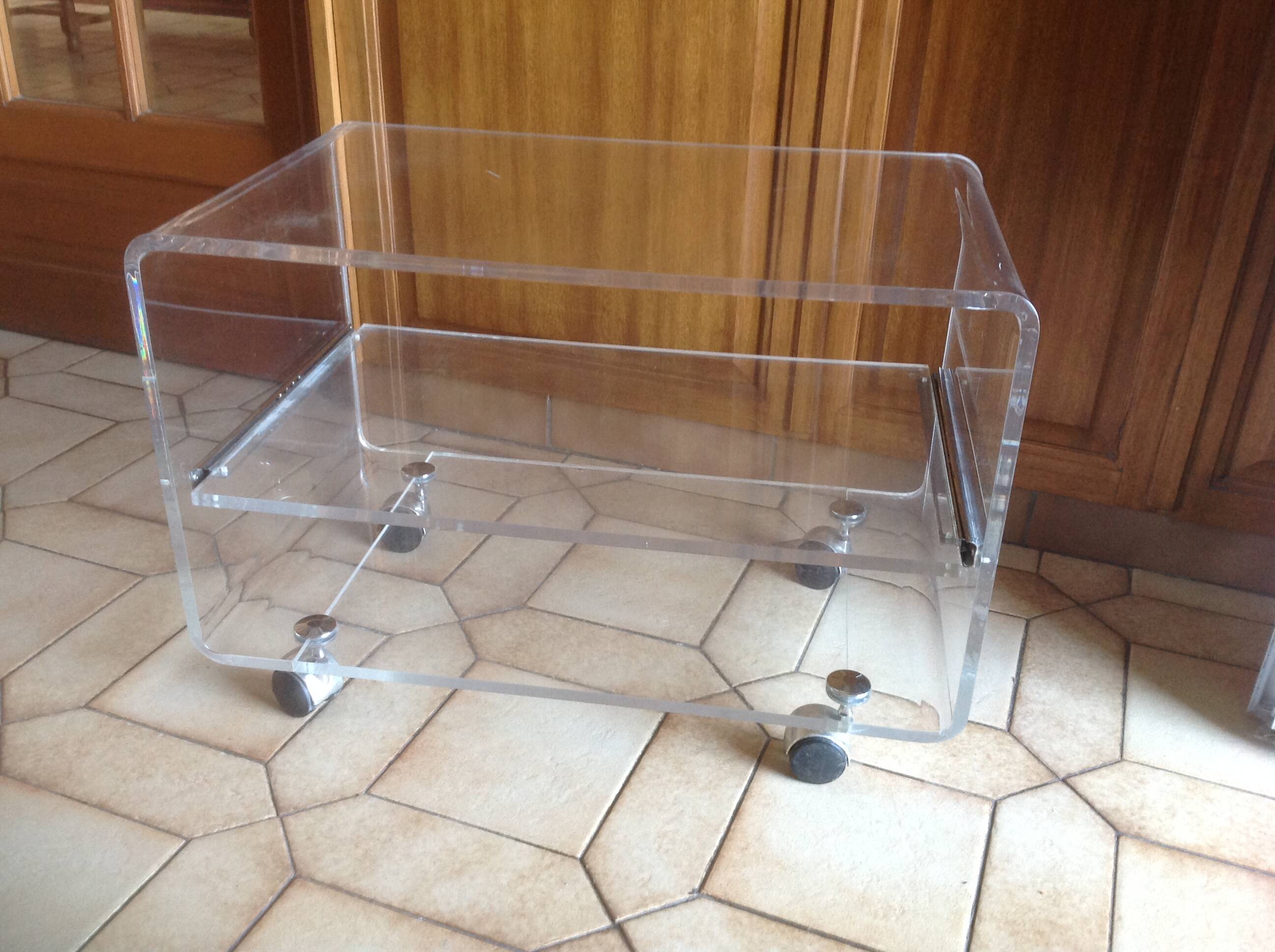 Vintage plexiglass coffee table David Lange 1970s