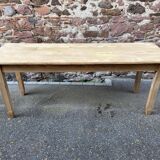 Large Alsatian bistro coffee table in raw natural fir French bistro table 1930