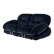 “Okay” 2-seater sofa by Adriano Piazzesi, Italy, 1970s – newly upholstered in black Prada velvet