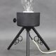 1960s Czech mid-century table lamp with sculptural glass shade and metal tripod