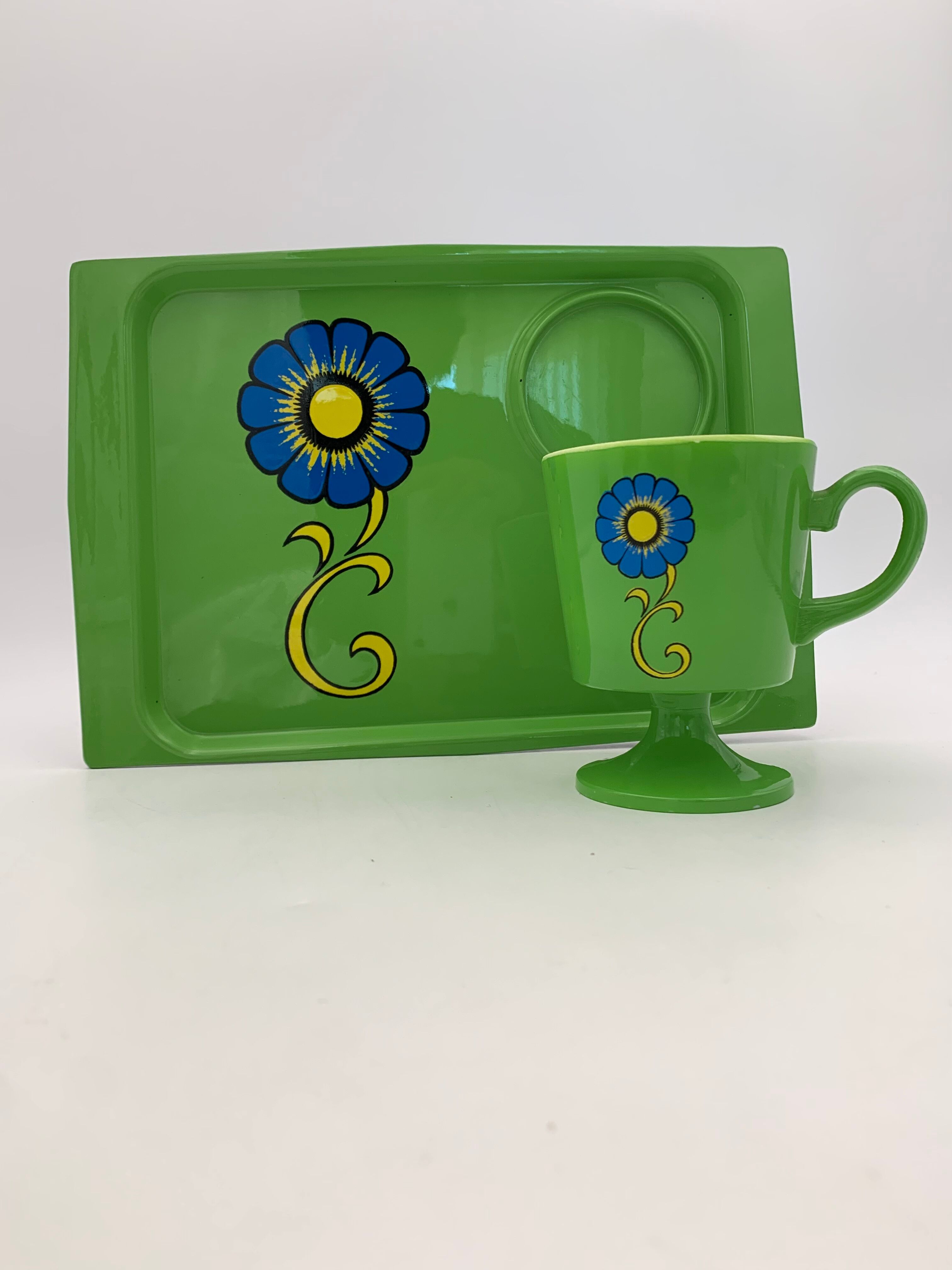 Vintage tea tray and cup, Made in Japan Boeki,1970s