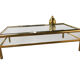 Table basse coulissante en laiton des années 1970