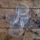 7 petal-shaped glass dessert plates – 1960s–1970s
