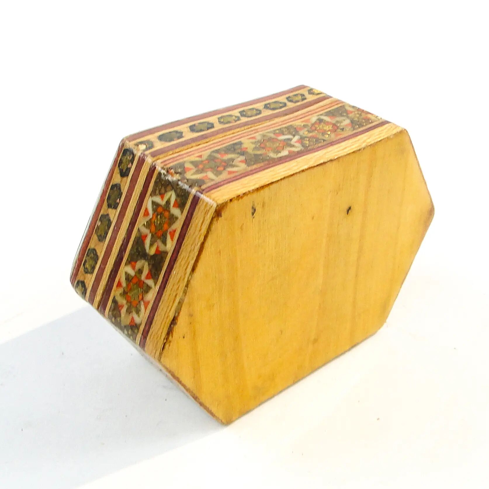 Oriental mosaic pill box, wood, Poland, 1970s