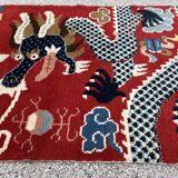 Ningxia, five-claw dragon carpet, Circa 1920