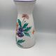 Vintage ceramic vase signed with polychrome flower decoration 25 cm