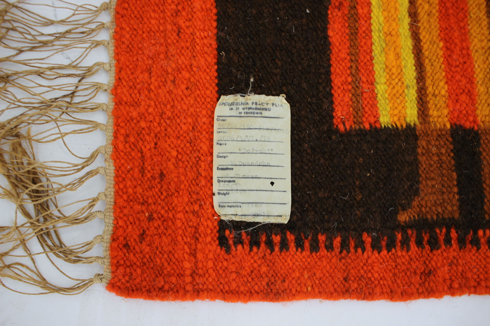 1960s Small Polish Wool Rug 132x51cm