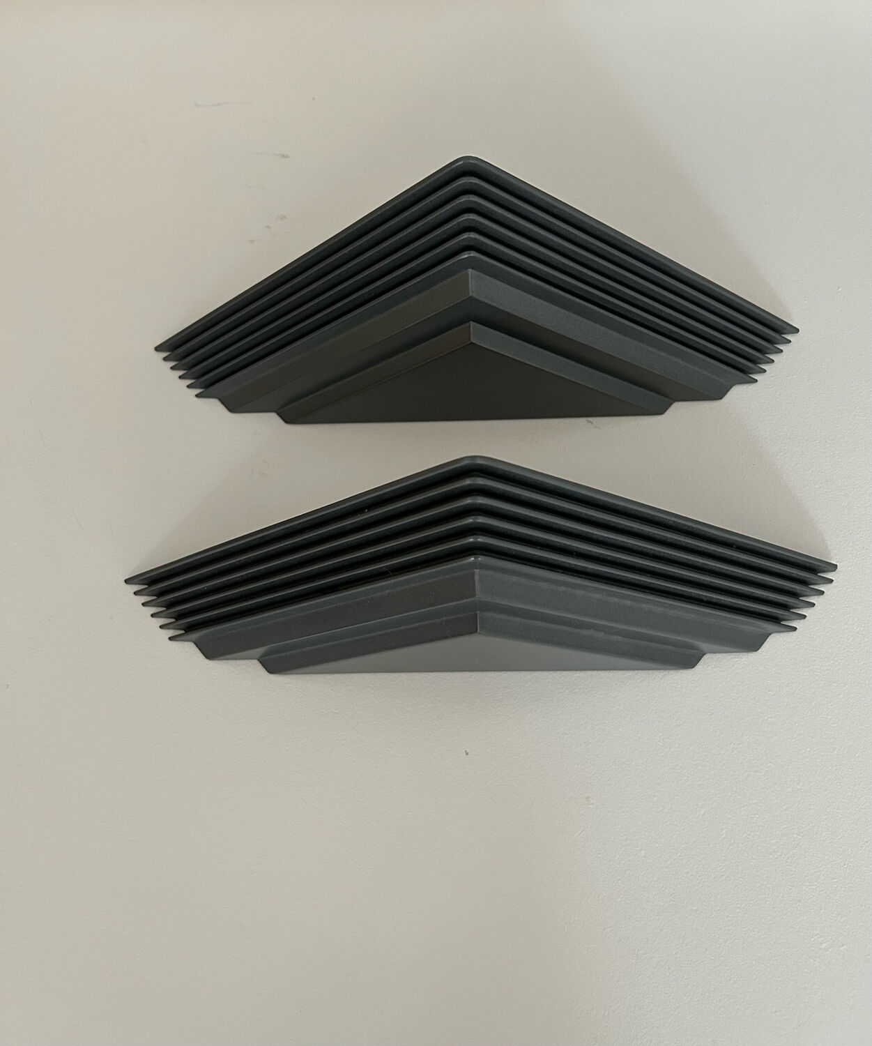 Pair of vintage geometric wall lamps, France 1980