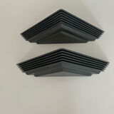Pair of vintage geometric wall lamps, France 1980