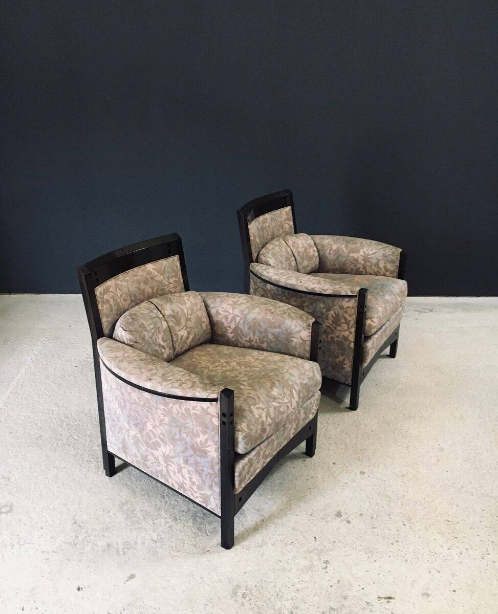 Postmodern Peggy Lounge Chairs by Umberto Asnago for Giorgetti, Italy, 1980s, Set of 2