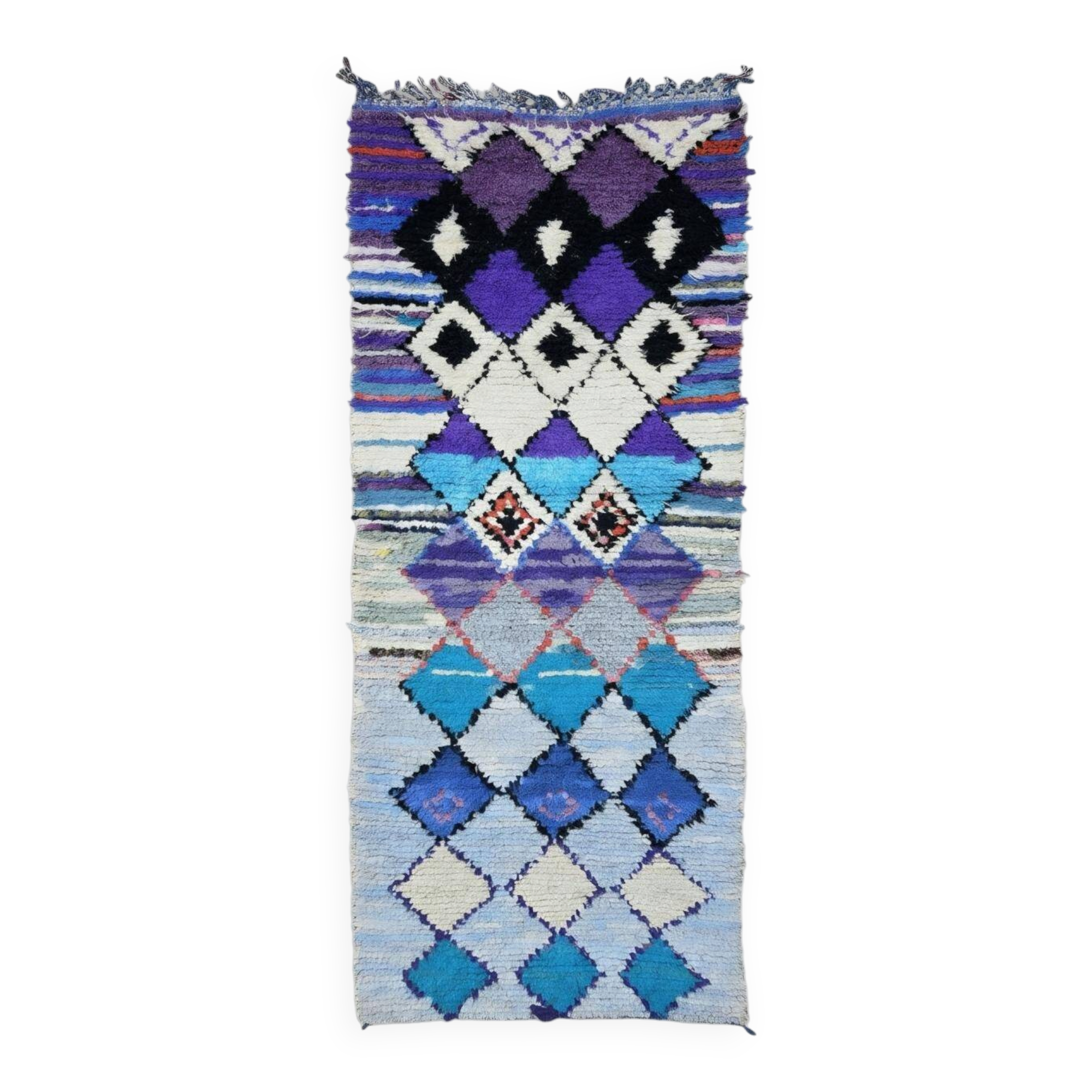 Tapis Berbère Boucherouite - 280 x 88 cm