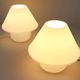 Set of 2 mushroom lamps, opal glass, Glashütte Limburg, Germany, 1970s