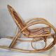 Old Italian vintage rattan rocking chair for children