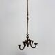 Brutalist bronze hanging chandelier by Michael Harjes, 1970s
