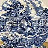 8 English ironstone blue ironstone plates