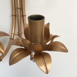 Wall lamp "bamboo" double fire lacquered metal old gold