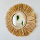 Miroir rond rotin paille, 45 cm