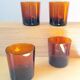 Lot de 4 verres ambrés Lever 70s