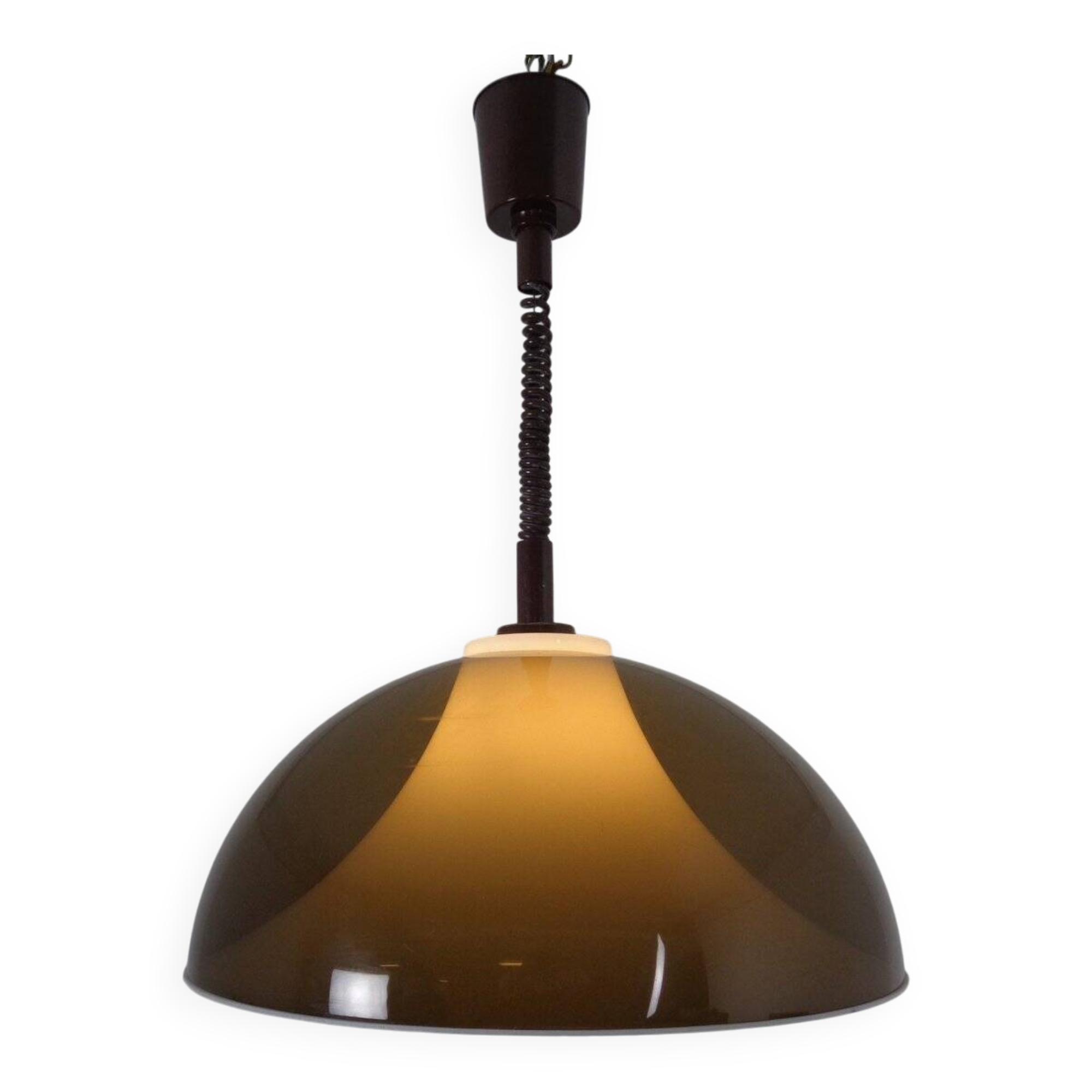 Ceiling lamp in brown and white plastic from Stilux Milano, 1960s
