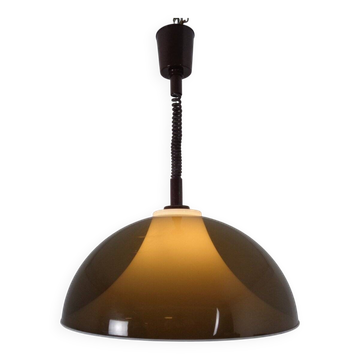 Ceiling Lamp in Brown & White Plastic from Stilux Milano, 1960s