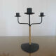 Scandinavian candle holder Laurids Lonborg in metal and rattan 50s 60s