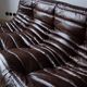 Togo 3-seater sofa in shiny brown leather