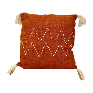 Housse de coussin bohème zak terracotta