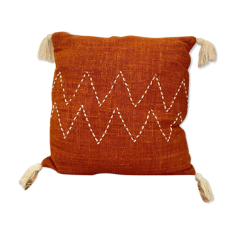 Housse de coussin bohème zak terracotta