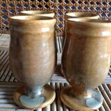 Set of 4 cups glazed ceramic