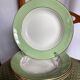 L'Amandinoise (St Amand) green soup plates with gold edging