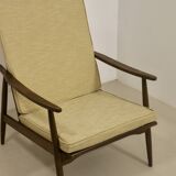 Scandinavian armchair 1960 curved armrests.