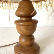 Lampe rétro bois et perles
