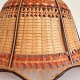 Vintage woven wicker pendant light