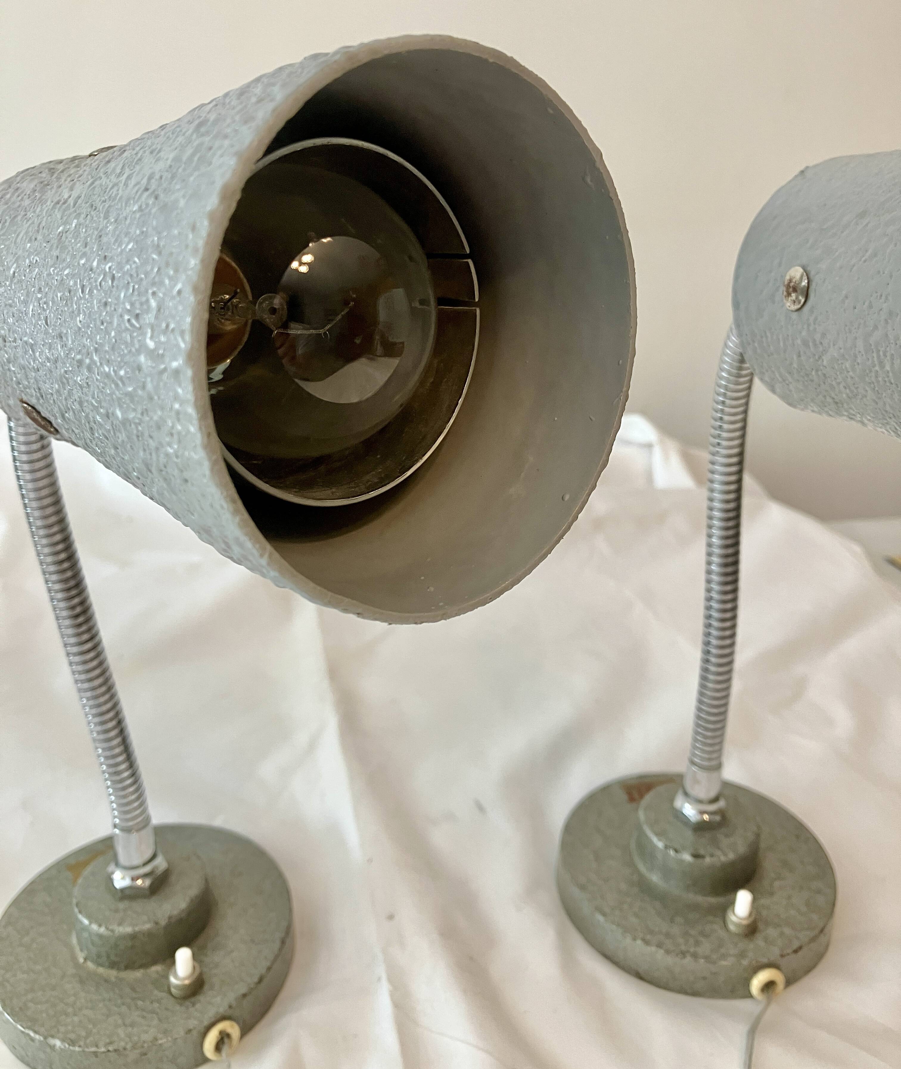 Pair of cogit workshop lamps
