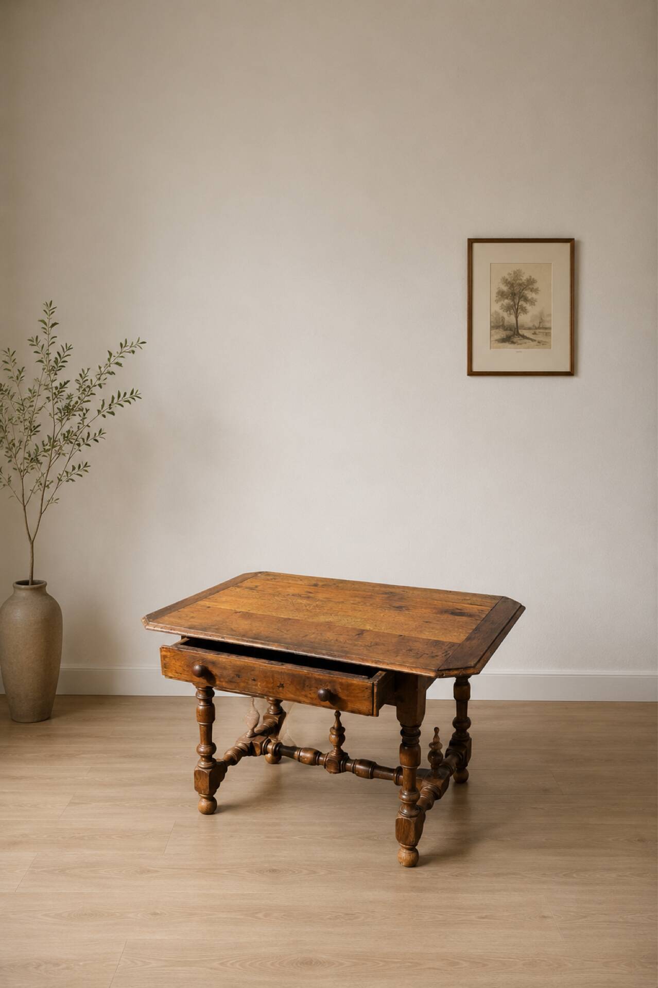 Writing table/desk Louis XIV light oak 18th century
