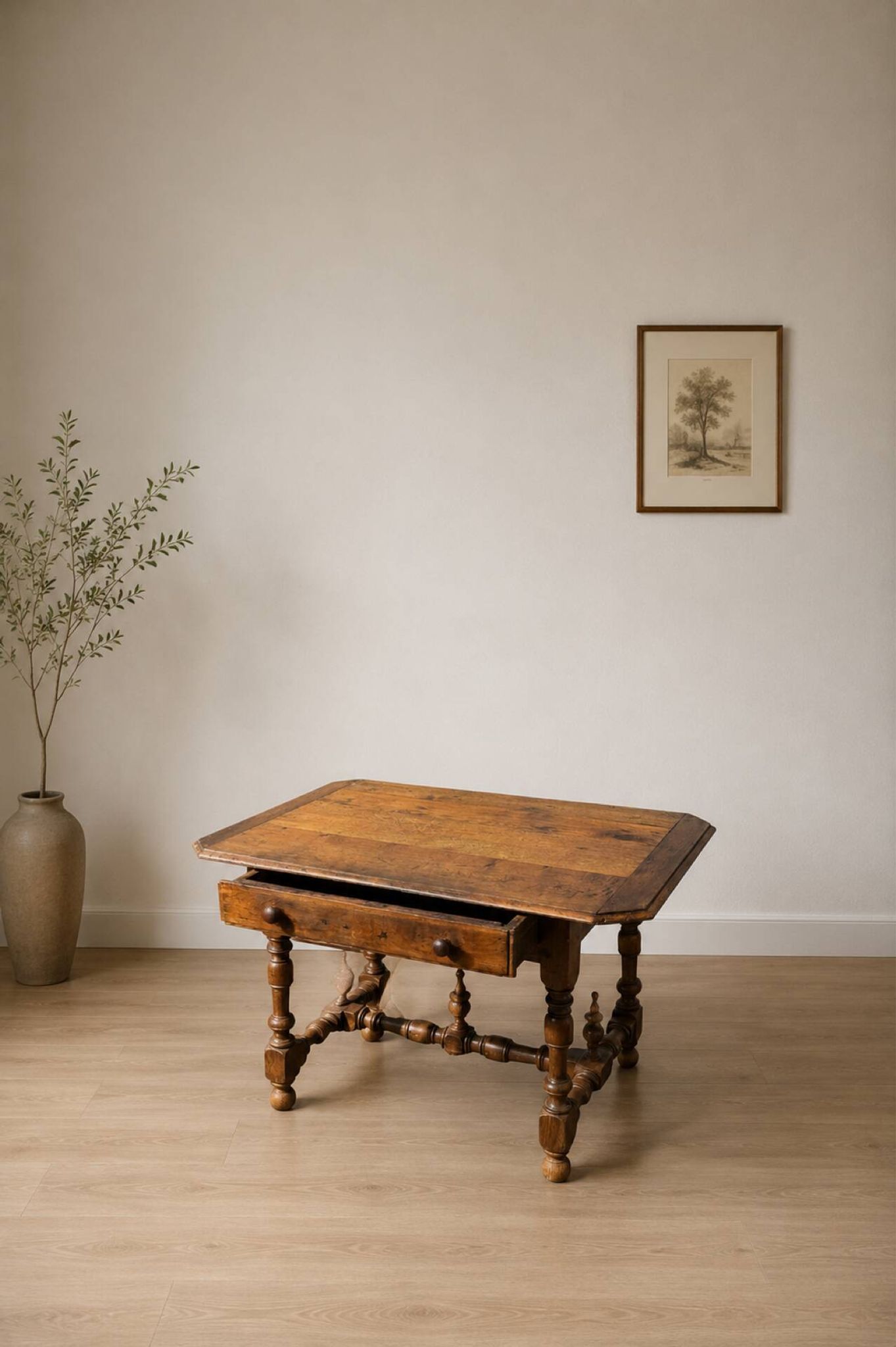 Writing table/desk Louis XIV light oak 18th century