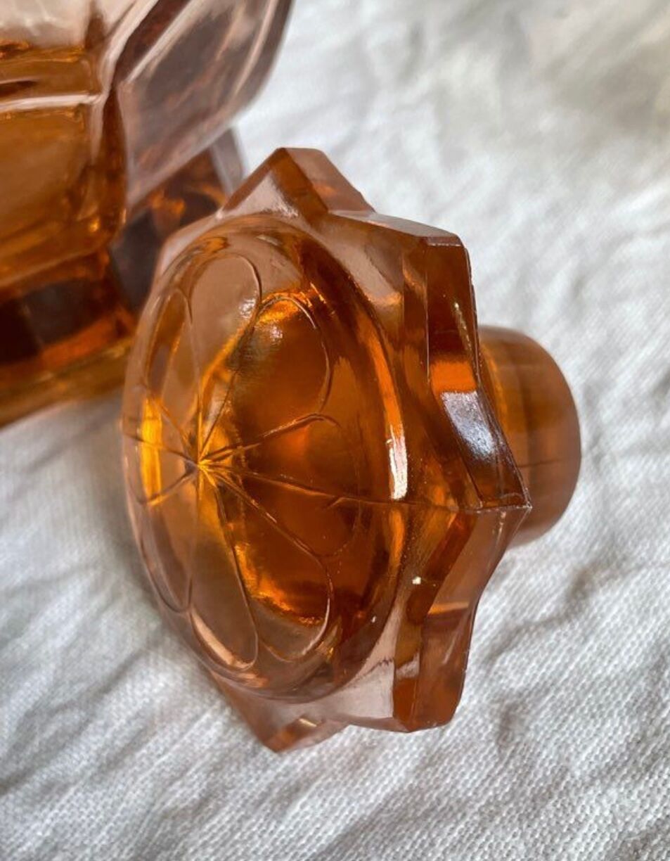 Vintage pink glass liqueur service