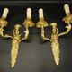 Pair of large wall sconces with caryatids in Louis XV style from the 19th century - bronze