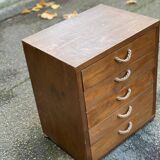 Scandinavian 5-drawer chest in solid pine with rope